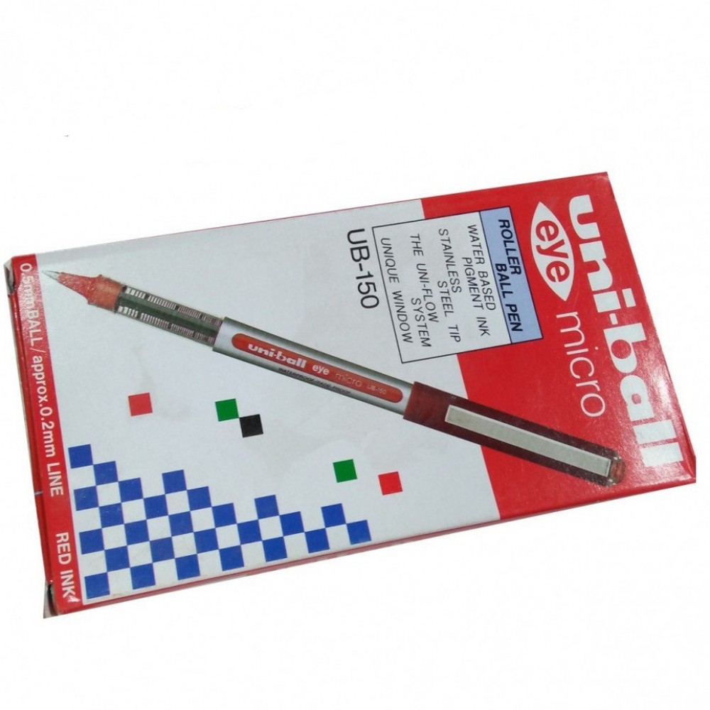 Uniball Eye Micro Ball Pen - 12 Pieces - Red, Blue & Black